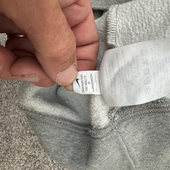 Nike Hoodie Mens Medium Gray Pullover Sweatshirt Swoosh Logo Fleece Athletic - Picture 8 of 10
